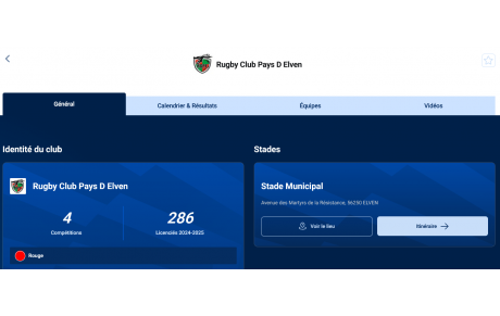 Le calendrier &amp; résultats du club, des M16 aux séniors !